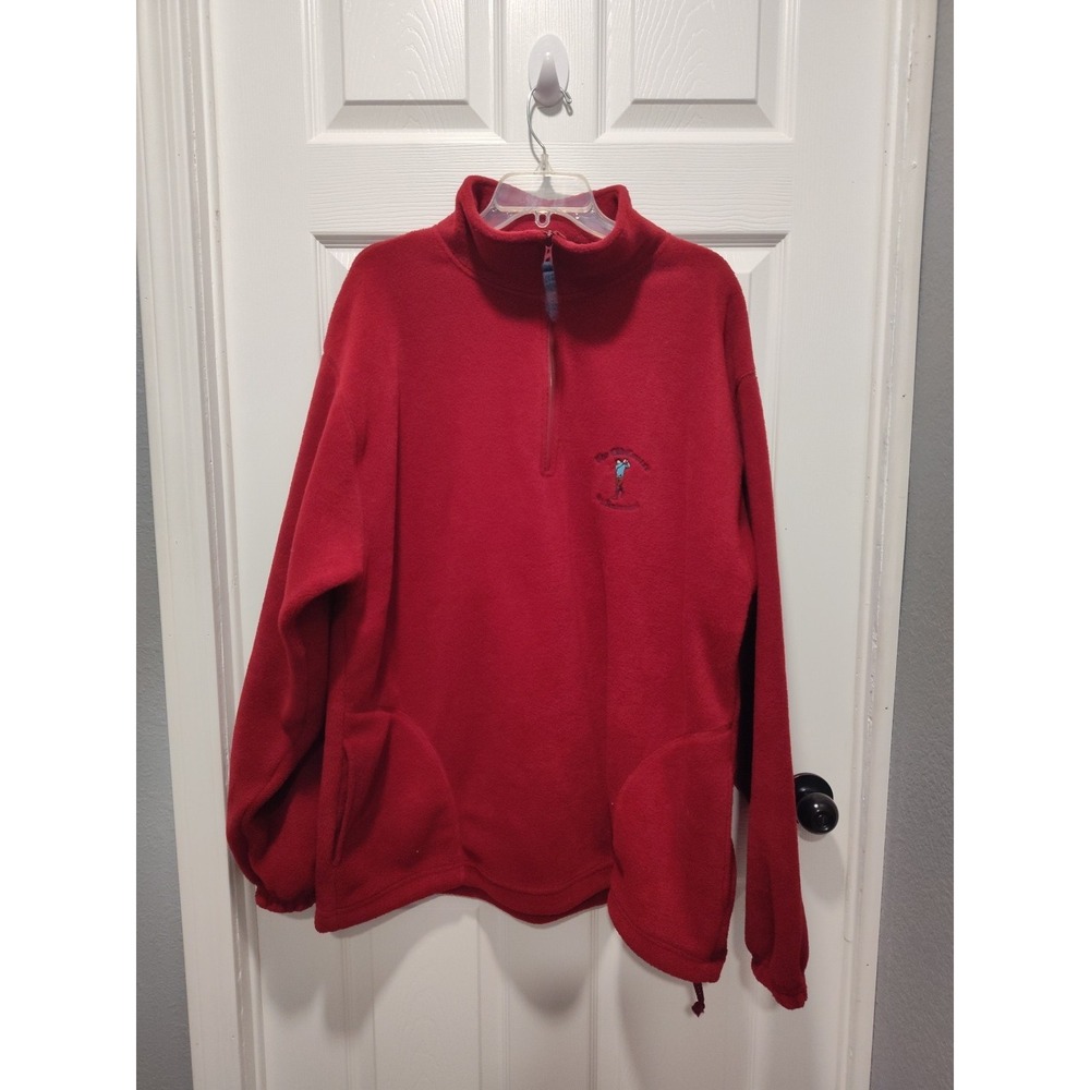 The Old Course St Andrews Swilcan Bridge Collection Red 1/4 Zip Pullover XLarge - Picture 9 of 9